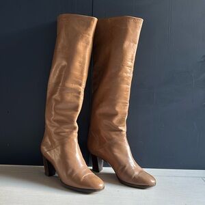 Tan Tall Leather Boots